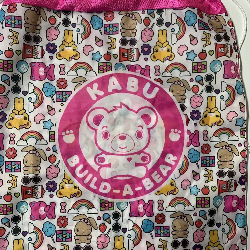 RARE Kabu Build A Bear Drawstring Cinch Bag Kawaii Backpack Tote Animals BABW